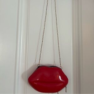 Red Lip-Shaped Women's Bag